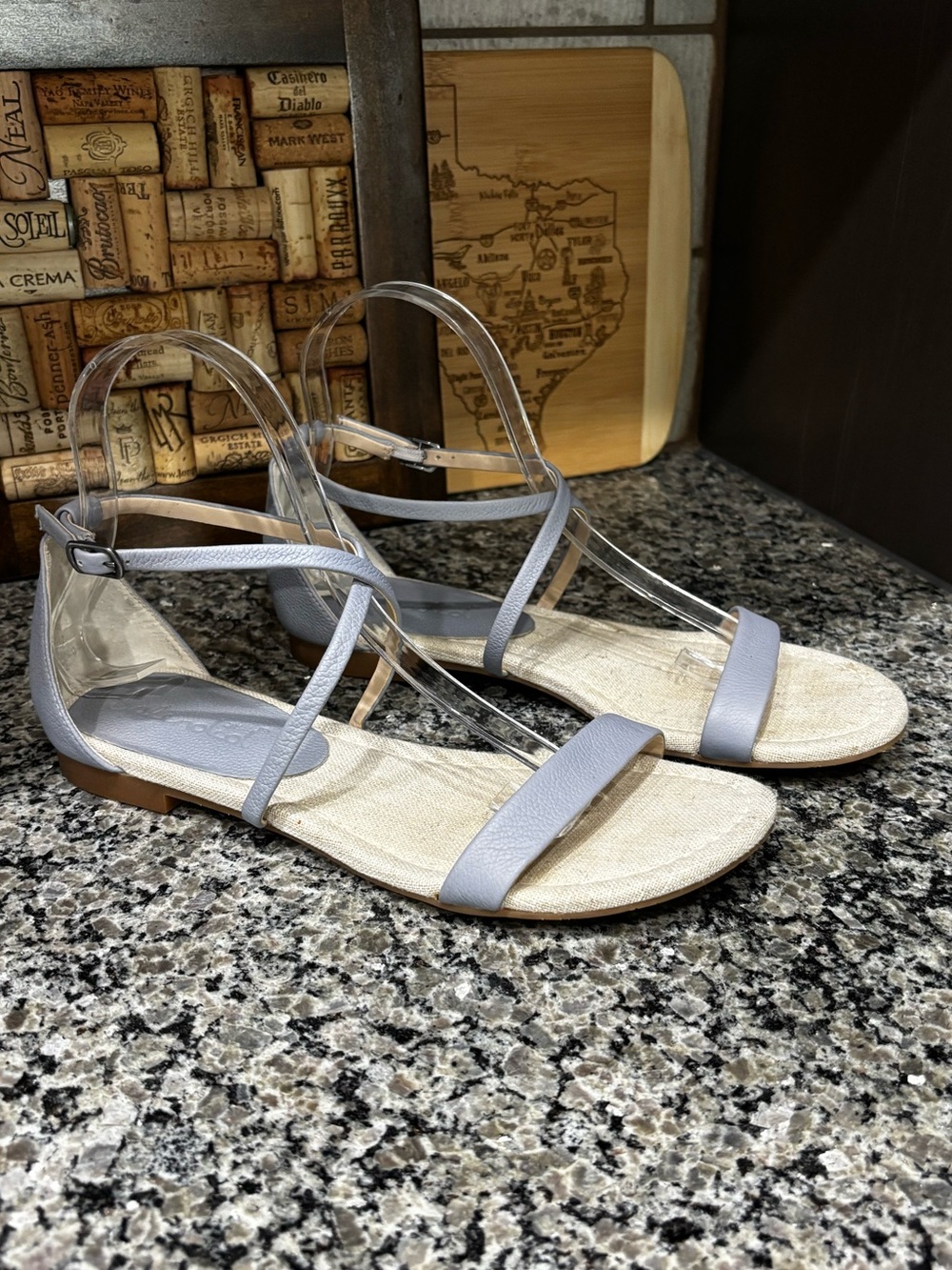 Splendid Michelle Blue Strappy Flat Sandal Size 7 1/2
